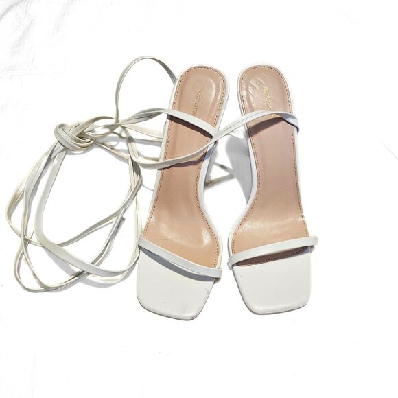 NOTB PLT Square Toe Lace Up Heeled Sandals 7 - Picture 1 of 9